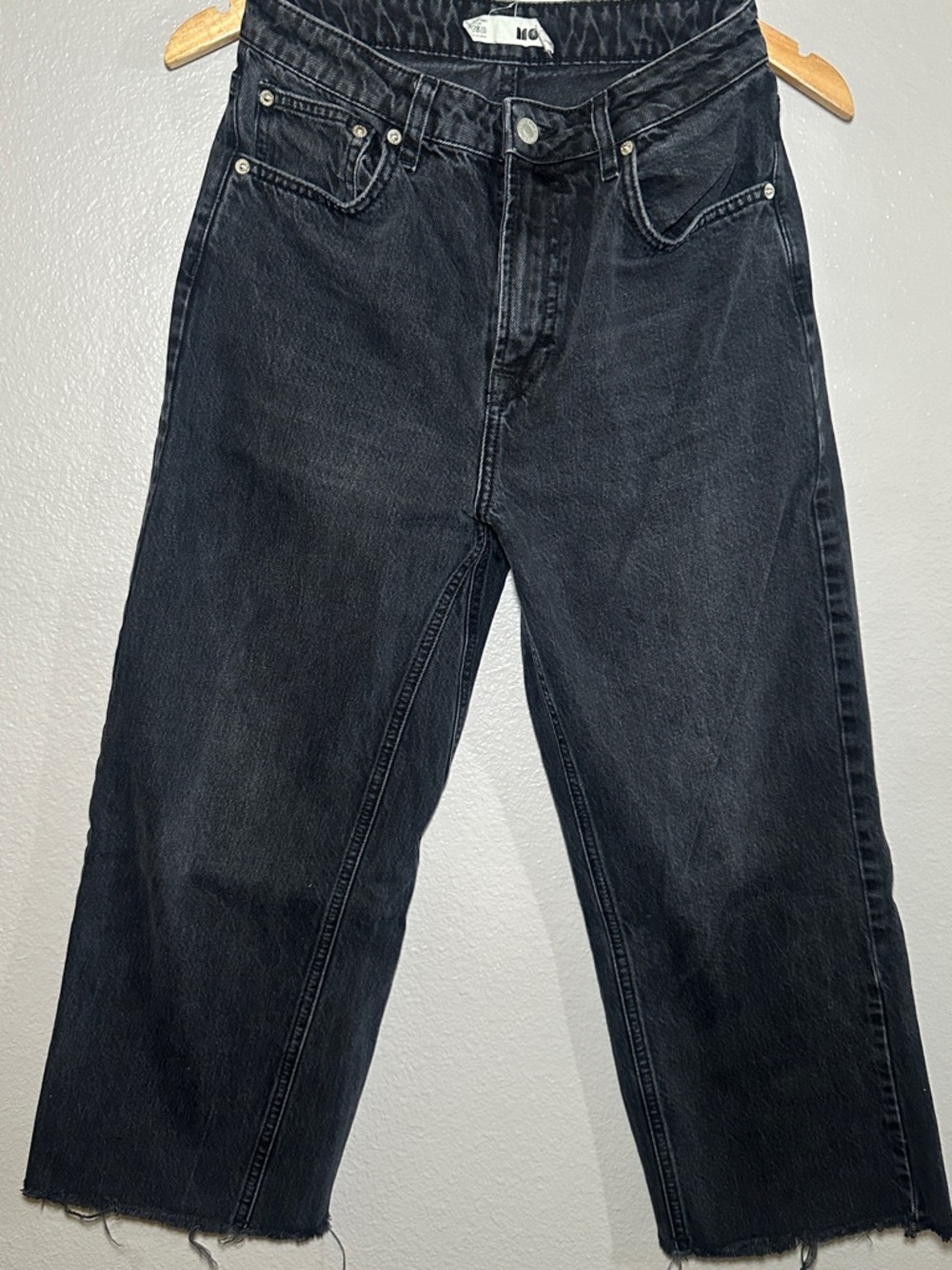 Topshop Black High-Rise Wide-Leg Jeans